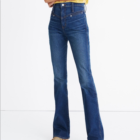 Madewell Denim - skinny flare jeans in bluffwood wash: western-yoke edition